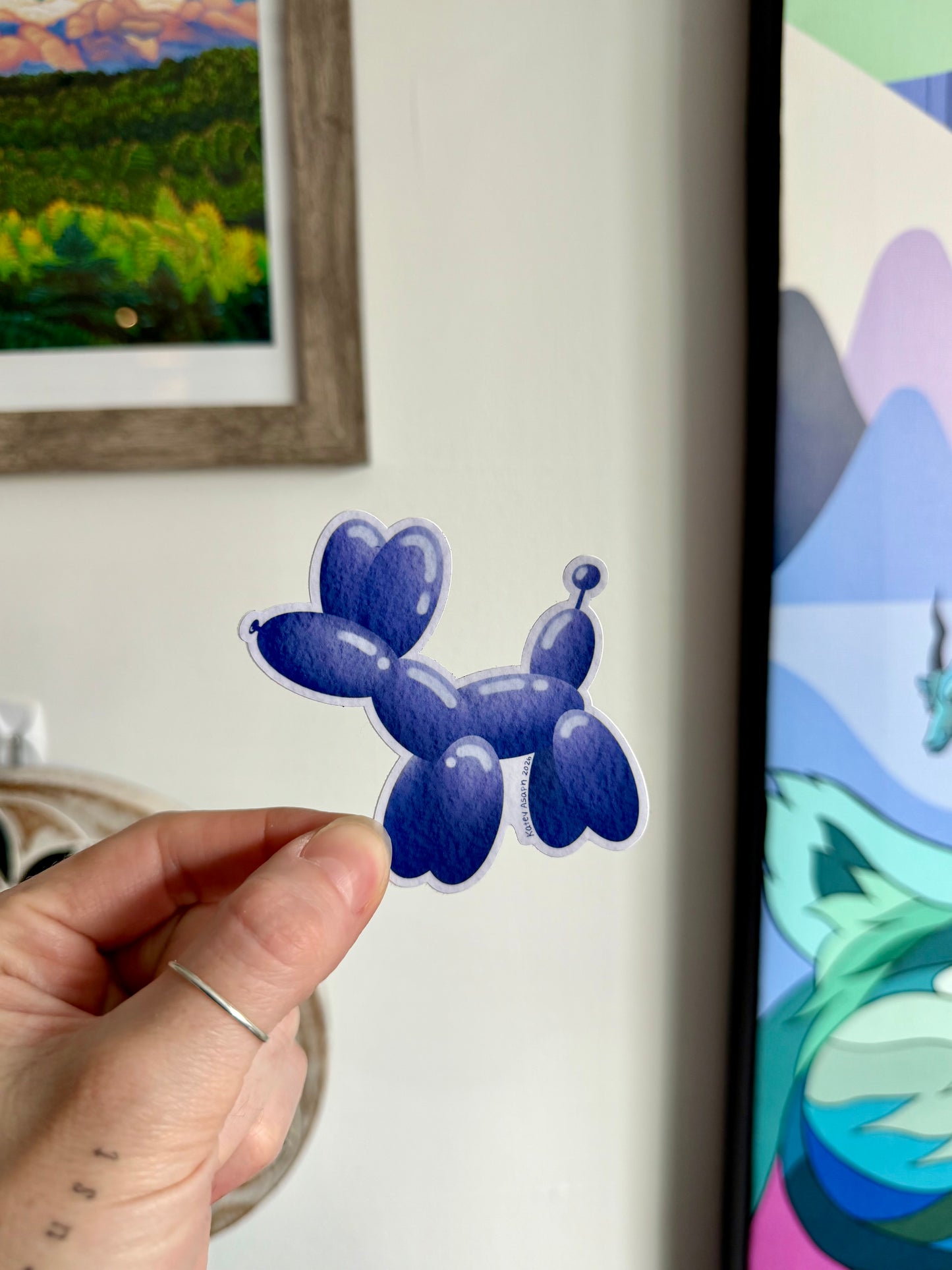 Purple Balloon Dog Sticker