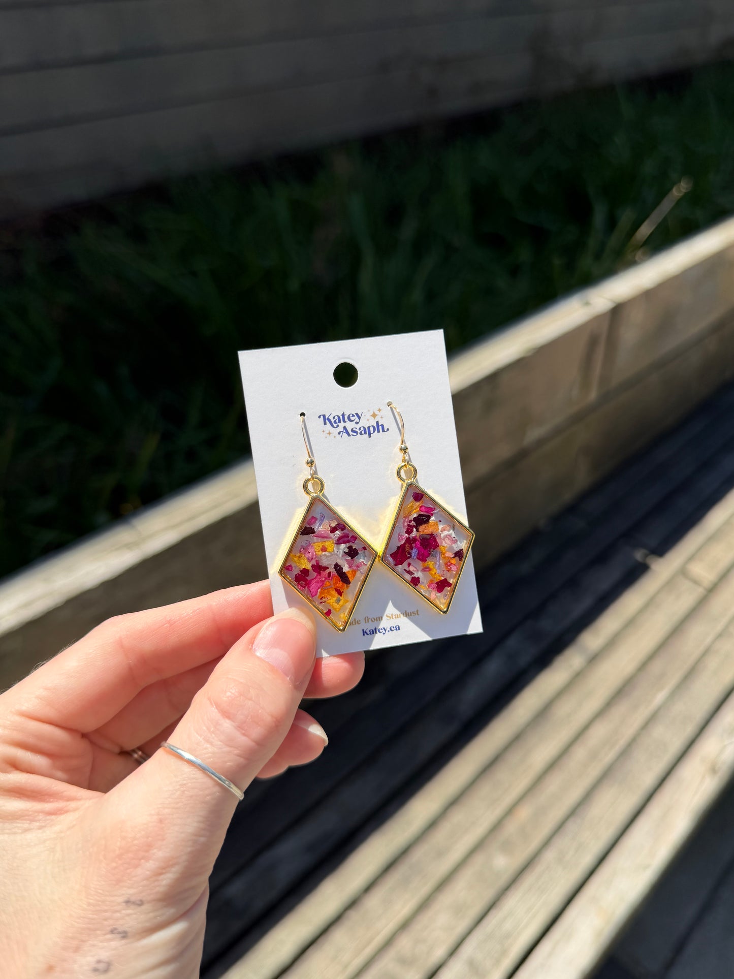 Flower Confetti Gold Diamond Earrings