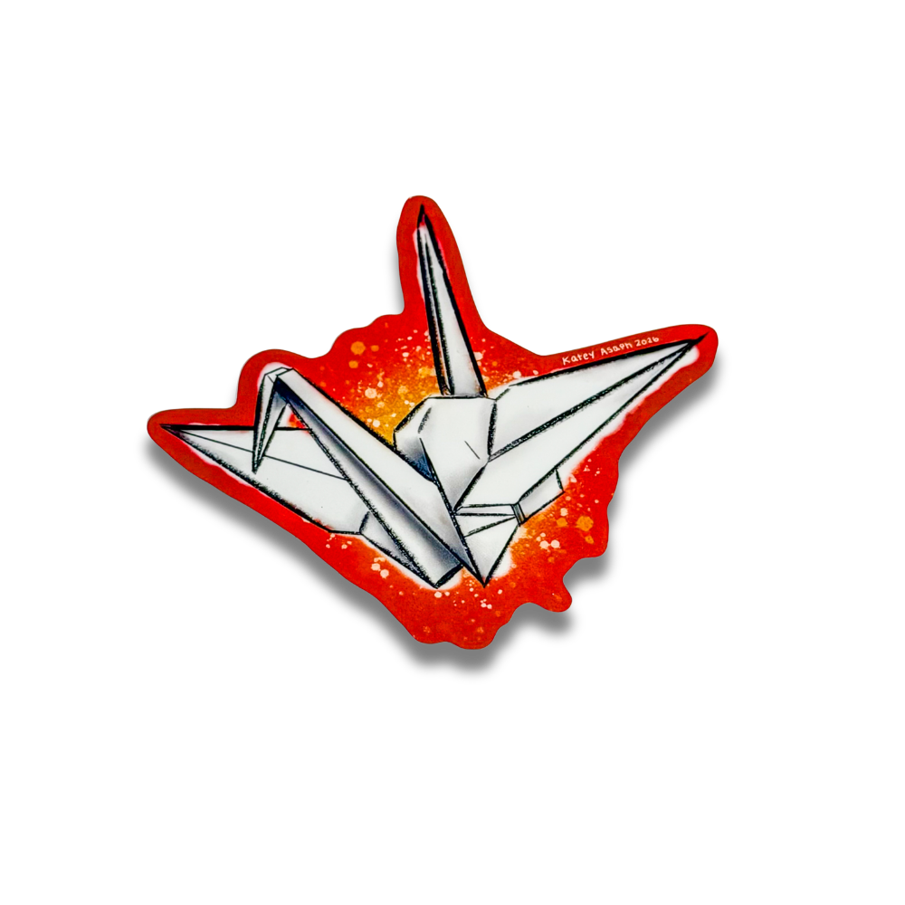Red Crane Sticker