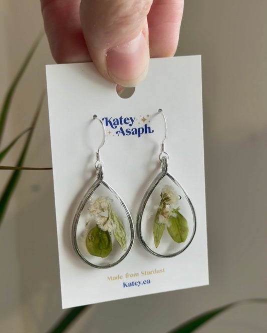 Baby’s Breath Bouquet Silver Drop Earrings