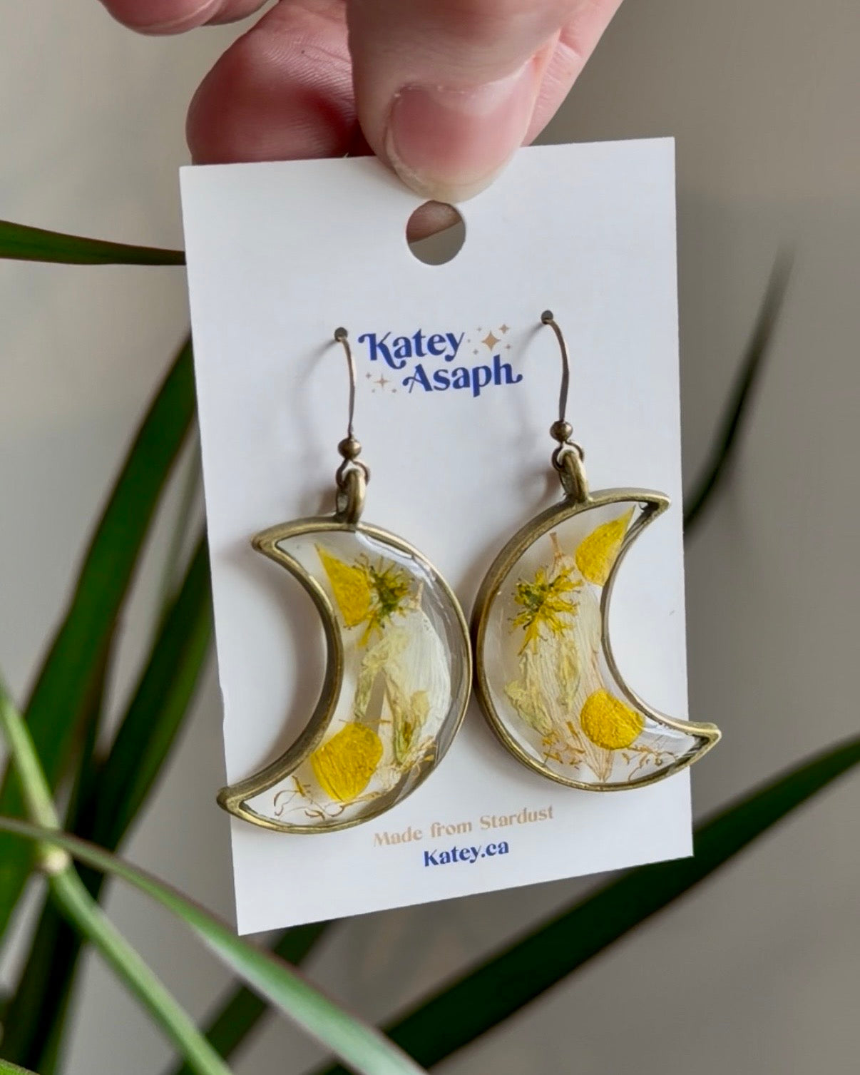 Buttercup & Daisy Crescent Moon Earrings