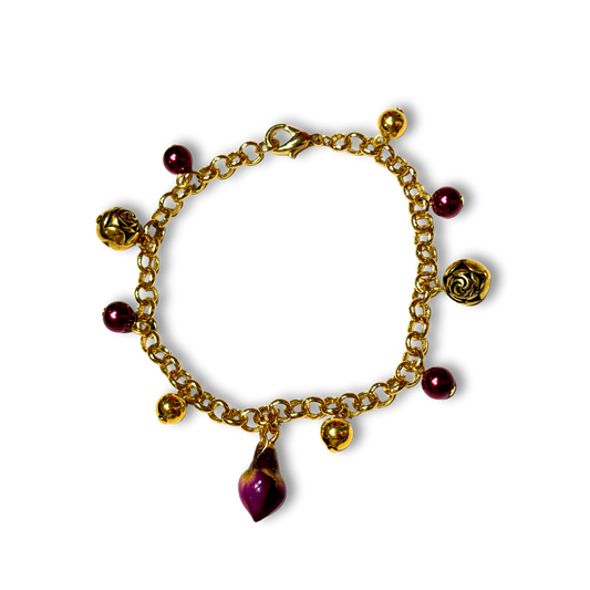 Real Red Rose Charm Bracelet