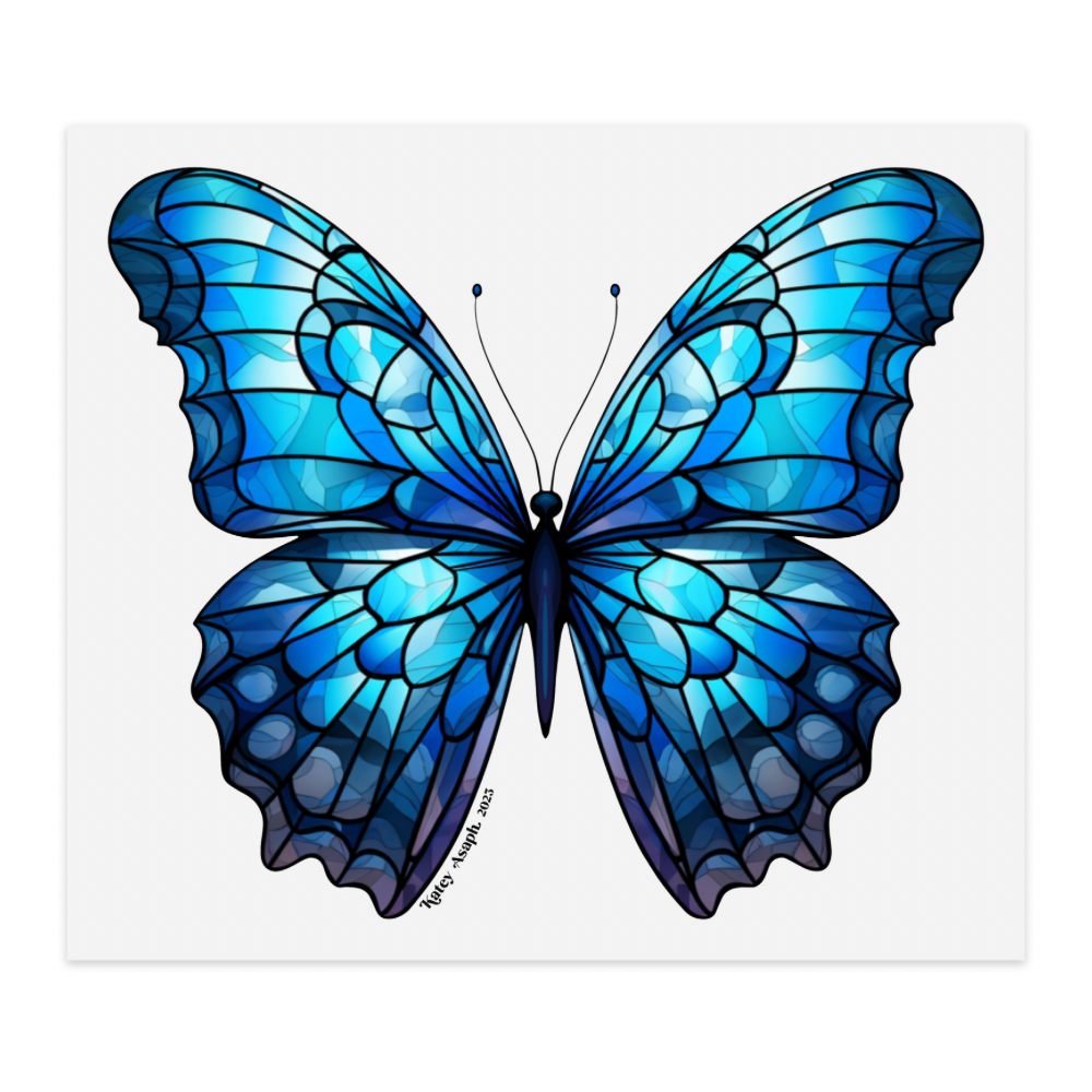 Blue Butterfly Fabric Transfer