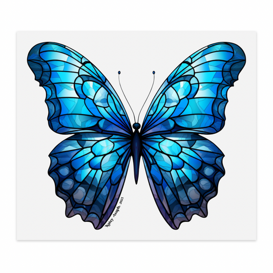 Blue Butterfly Fabric Transfer