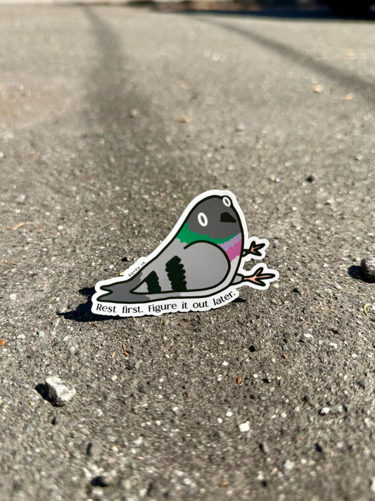 Resting Pigeon Sticker