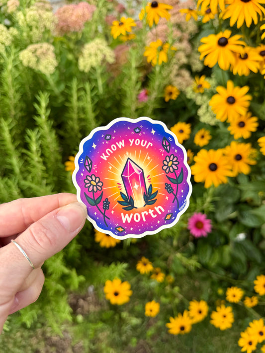 Know Your Worth Sticker