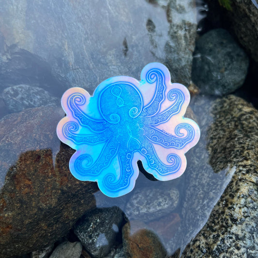 Octopus Holographic Sticker