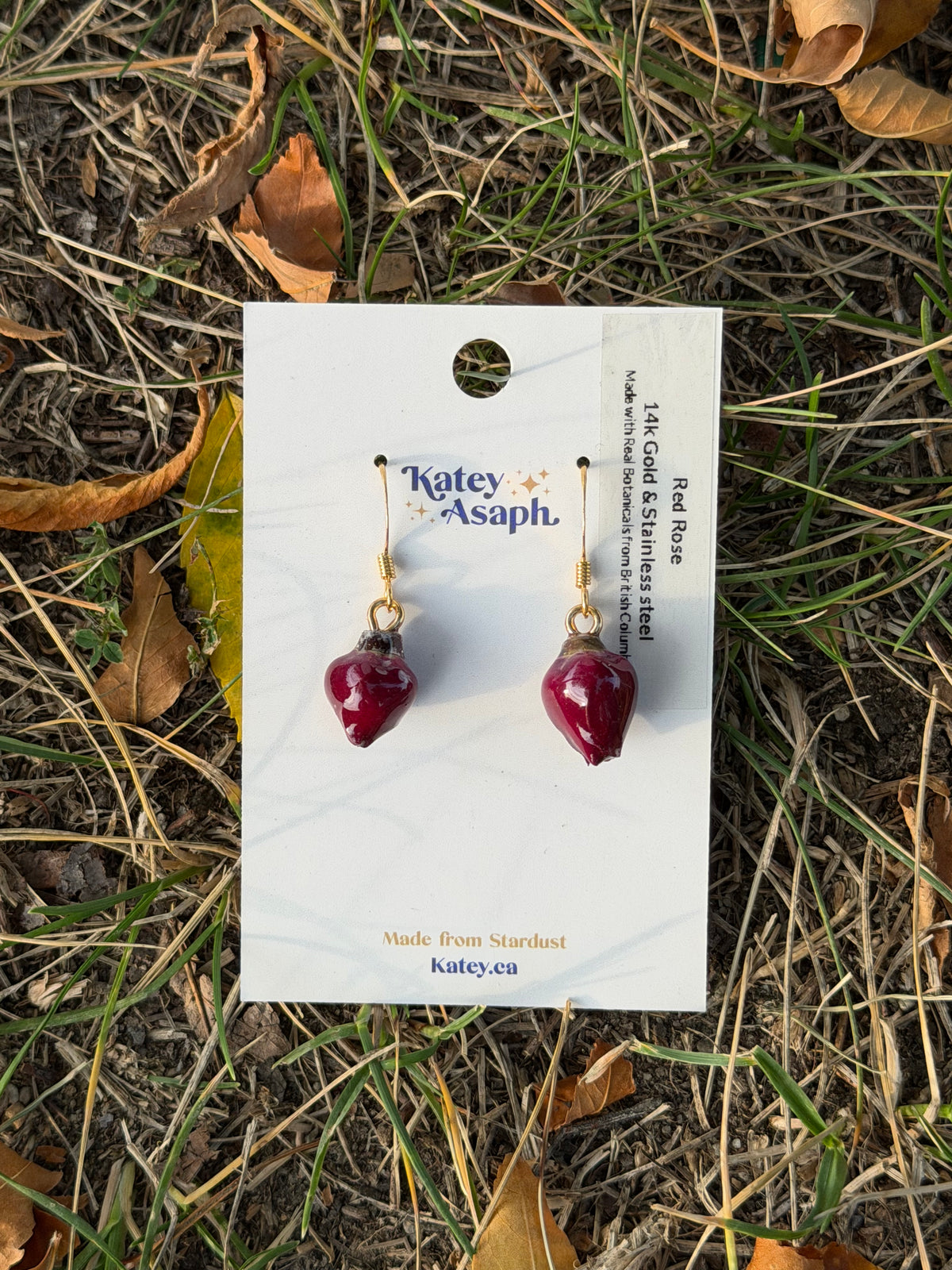 Red Rosebud Earrings