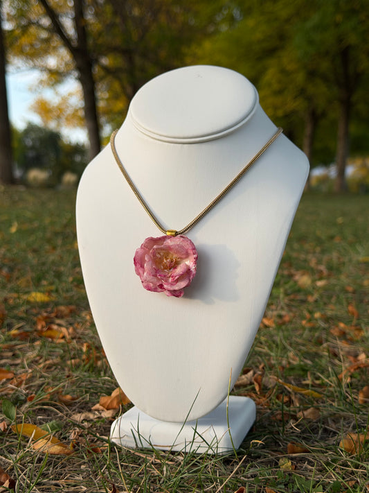 Pink Rose Statement Necklace
