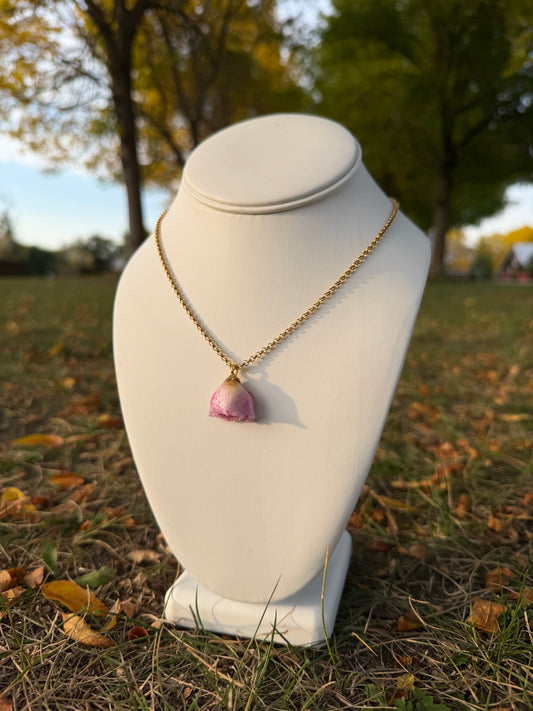 Pink Rose Mini Statement Necklace