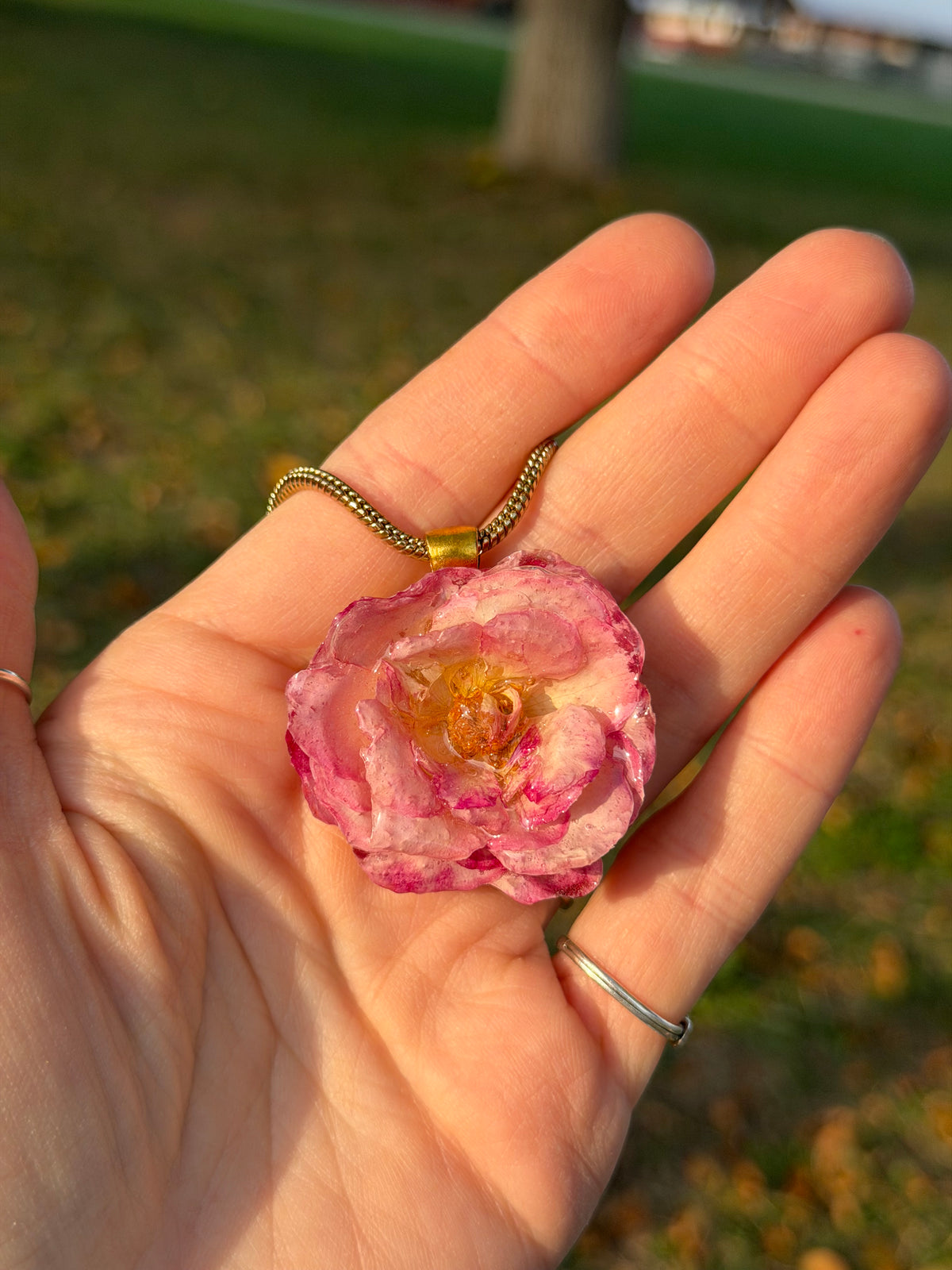Pink Rose Statement Necklace