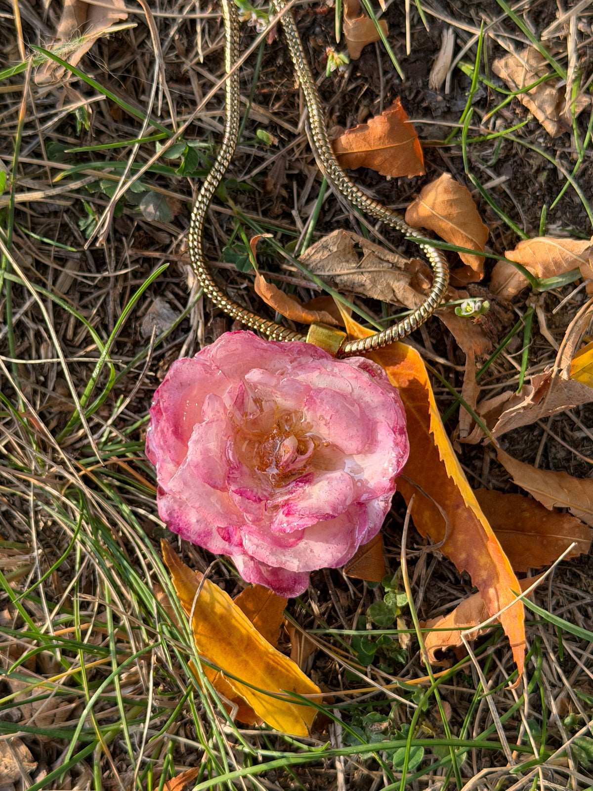 Pink Rose Statement Necklace