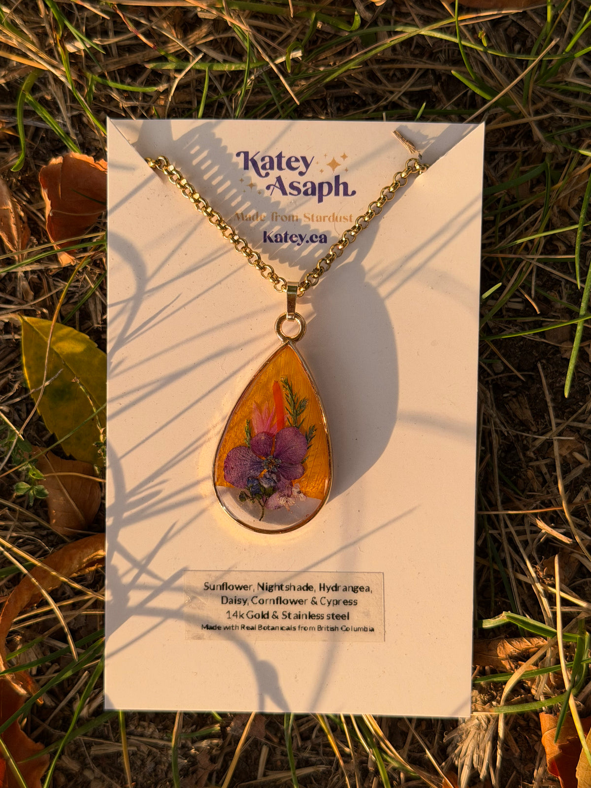 Sunflower Mini Bouquet Necklace