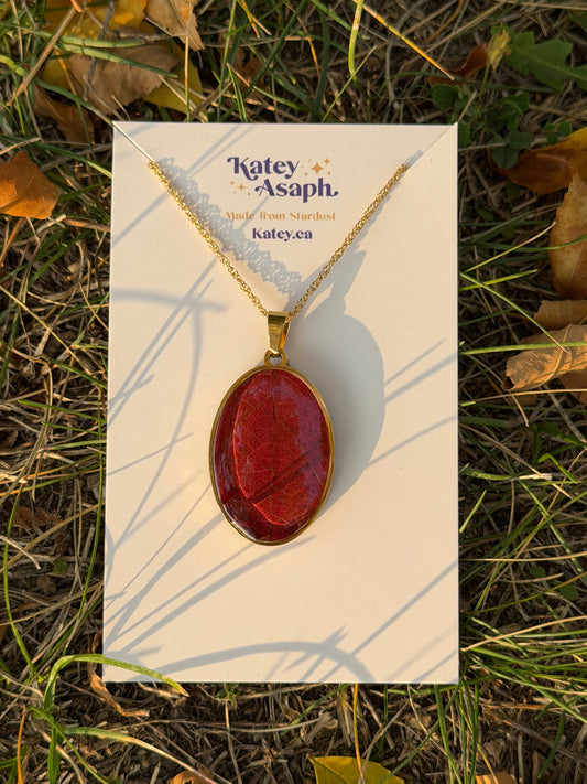 Red Maple Leaf Necklace