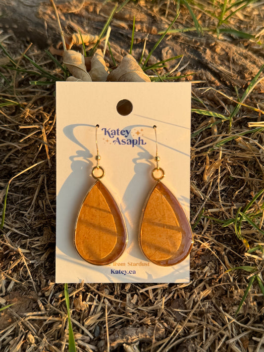 Aged Maple Leaf Earrings
