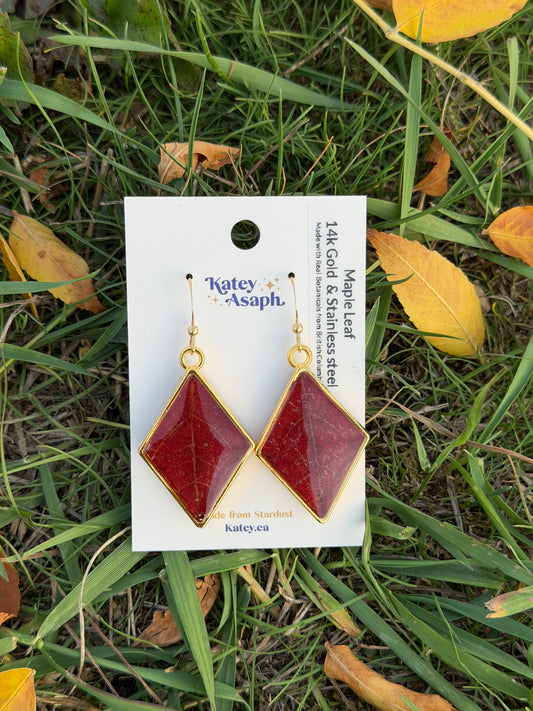 Red Maple Leaf Earrings