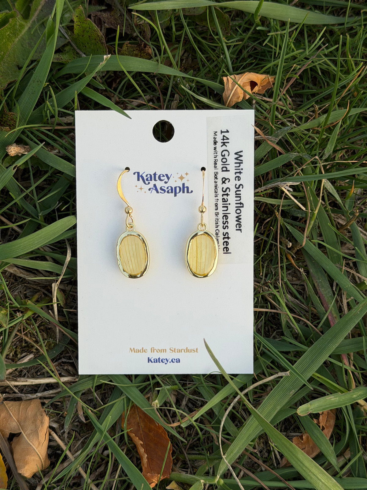 Mini White Sunflower Earrings