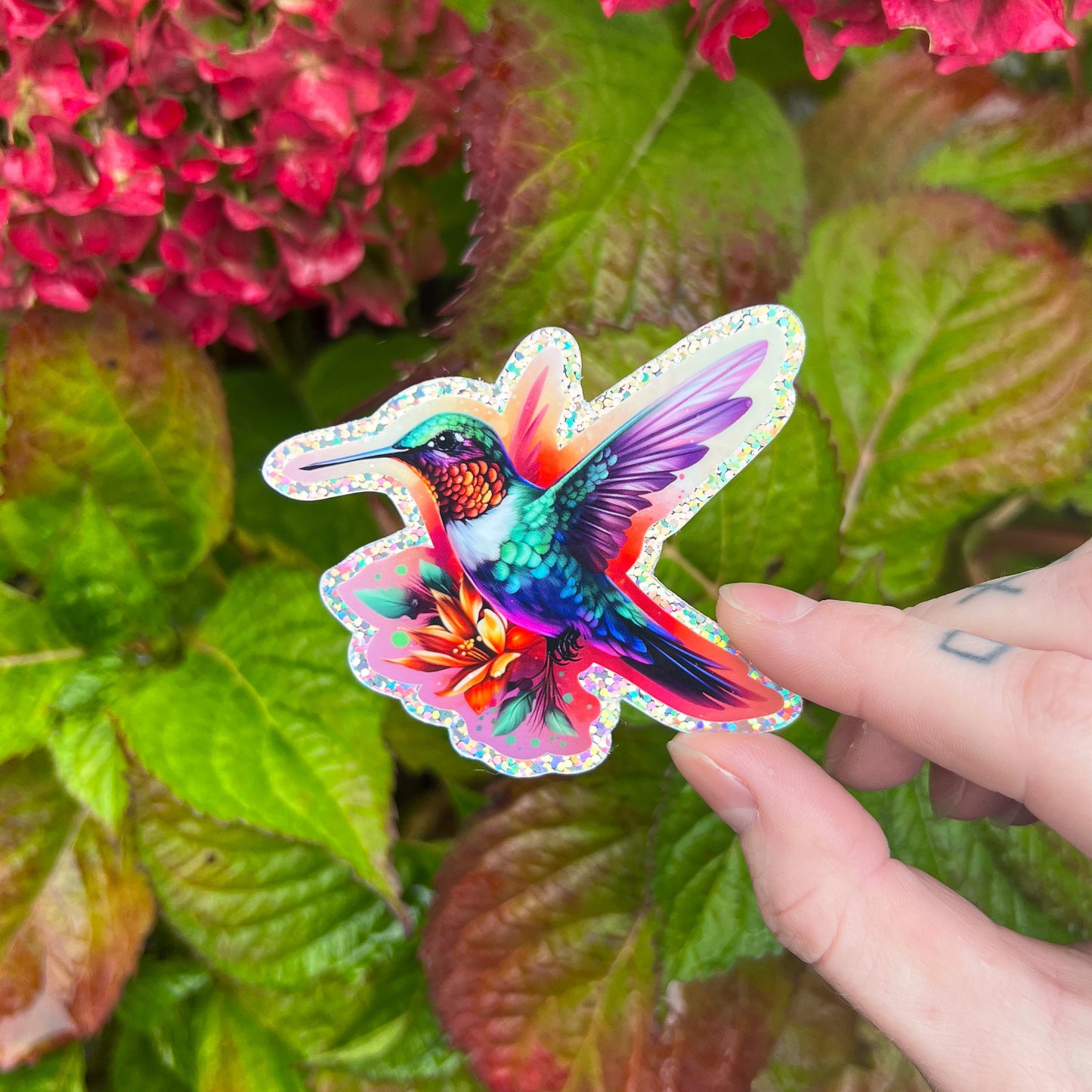 Hummingbird Glitter Sticker