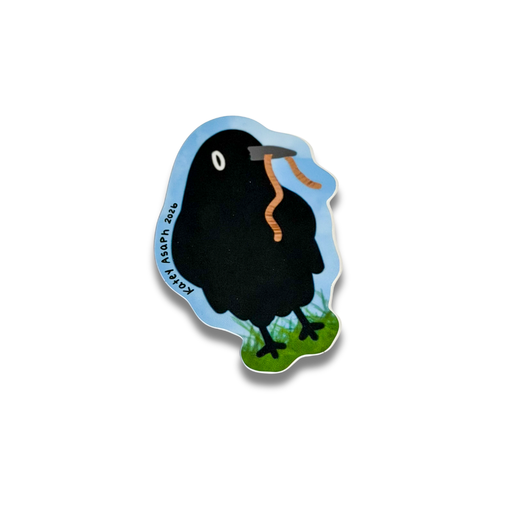 Crow with Snack Sticker