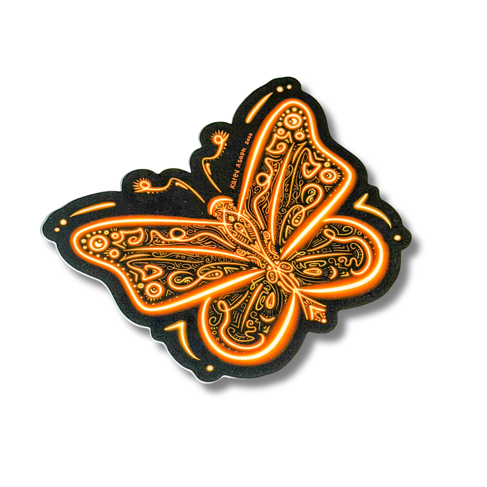 Orange Butterfly Sticker